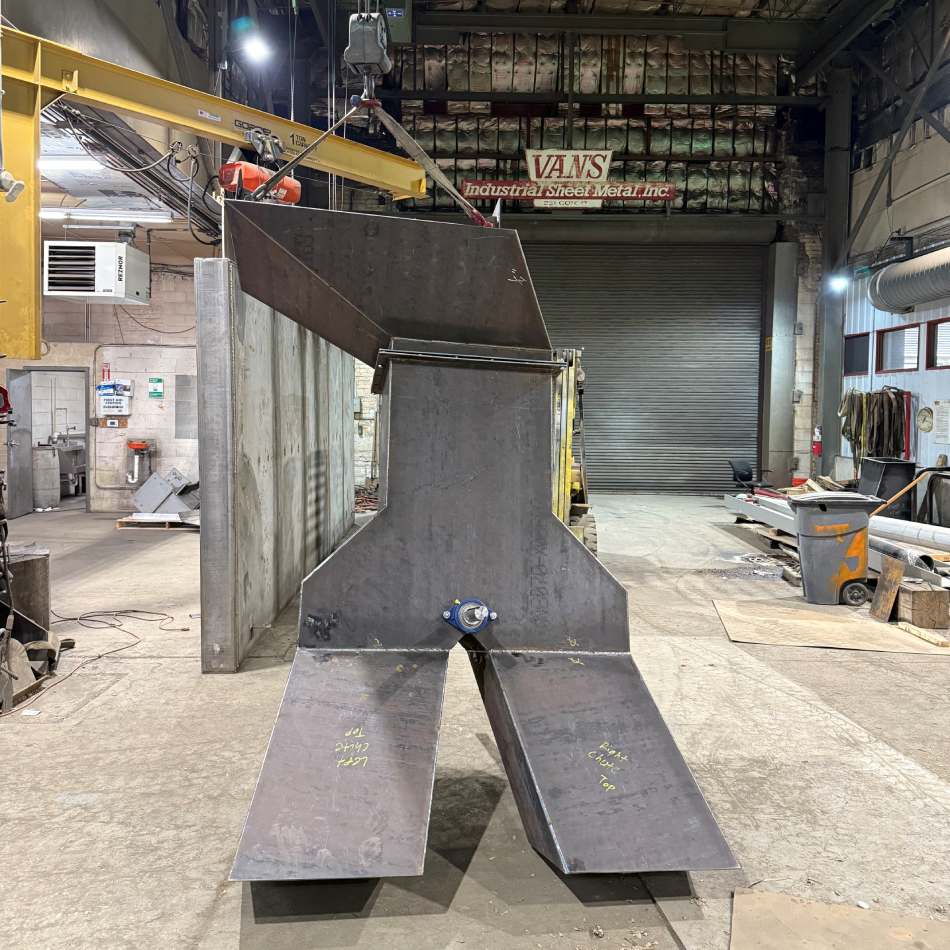 Custom AR500 catch hopper and diverter chute